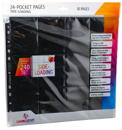 Gamegenic Black 24 Pocket Side Loading Pages GGS30011ML Other Sleeves Gamegenic Black 24 Pocket Side Loading Pages GGS30011ML Other Sleeves