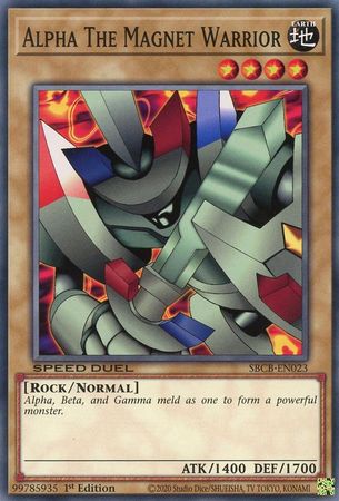Alpha The Magnet Warrior SBCB EN023 Common 1st Edition Speed Duel Battle City Box 1st Edition Singles Alpha The Magnet Warrior SBCB EN023 Common 1st Edition Speed Duel Battle City Box 1st Edition Singles