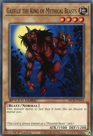 Gazelle the King of Mythical Beasts SBCB EN042 Common 1st Edition Speed Duel Battle City Box 1st Edition Singles Gazelle the King of Mythical Beasts SBCB EN042 Common 1st Edition Speed Duel Battle City Box 1st Edition Singles
