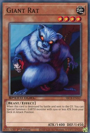 Giant Rat SBCB EN047 Common 1st Edition Speed Duel Battle City Box 1st Edition Singles Giant Rat SBCB EN047 Common 1st Edition Speed Duel Battle City Box 1st Edition Singles