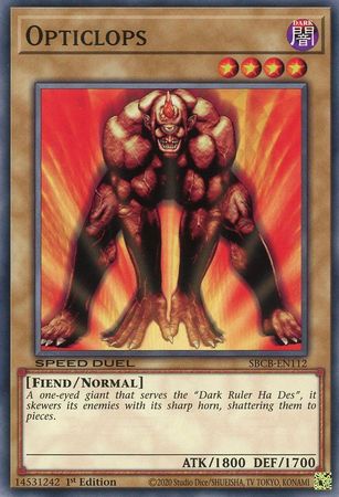 Opticlops SBCB EN112 Common 1st Edition Speed Duel Battle City Box 1st Edition Singles Opticlops SBCB EN112 Common 1st Edition Speed Duel Battle City Box 1st Edition Singles
