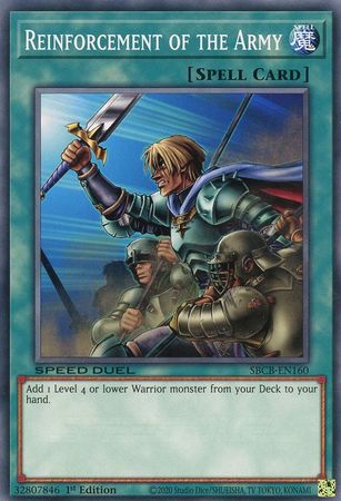 Reinforcement of the Army SBCB EN160 Common 1st Edition Yellow Tab Speed Duel Battle City Box 1st Edition Singles Reinforcement of the Army SBCB EN160 Common 1st Edition Yellow Tab Speed Duel Battle City Box 1st Edition Singles