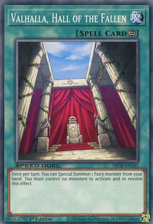 Valhalla Hall of the Fallen SBCB EN141 Common 1st Edition Yellow Tab Speed Duel Battle City Box 1st Edition Singles Valhalla Hall of the Fallen SBCB EN141 Common 1st Edition Yellow Tab Speed Duel Battle City Box 1st Edition Singles