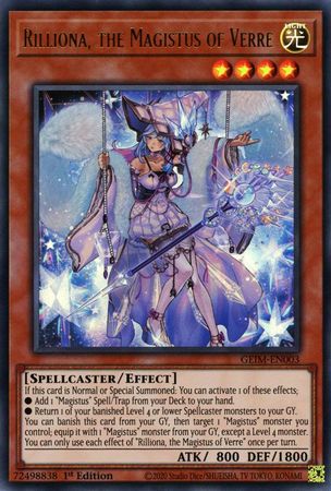 Rilliona the Magistus of Verre GEIM EN003 Ultra Rare 1st Edition Rilliona the Magistus of Verre GEIM EN003 Ultra Rare 1st Edition