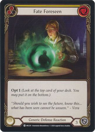Fate Foreseen Yellow ARC201 Common Unlimited Fate Foreseen Yellow ARC201 Common Unlimited