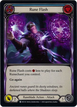 Rune Flash Blue ARC102 Common Rainbow Foil Unlimited Rune Flash Blue ARC102 Common Rainbow Foil Unlimited