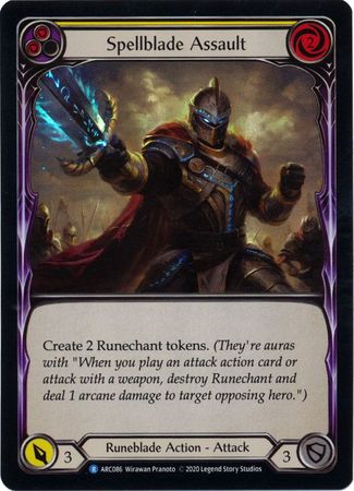 Spellblade Assault Yellow ARC086 Rare Rainbow Foil Unlimited Arcane Rising Unlimited Foil Singles Spellblade Assault Yellow ARC086 Rare Rainbow Foil Unlimited Arcane Rising Unlimited Foil Singles