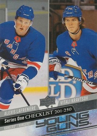 Alexis Lafreniere Kravtsov 2020 21 Upper Deck Series 1 250 Young Guns Checklist 2020 21 Upper Deck Series 1 Alexis Lafreniere Kravtsov 2020 21 Upper Deck Series 1 250 Young Guns Checklist 2020 21 Upper Deck Series 1