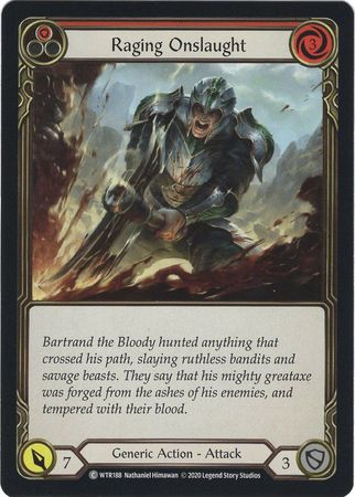 Raging Onslaught Red WTR188 Common Unlimited Welcome To Rathe Unlimited Singles Raging Onslaught Red WTR188 Common Unlimited Welcome To Rathe Unlimited Singles