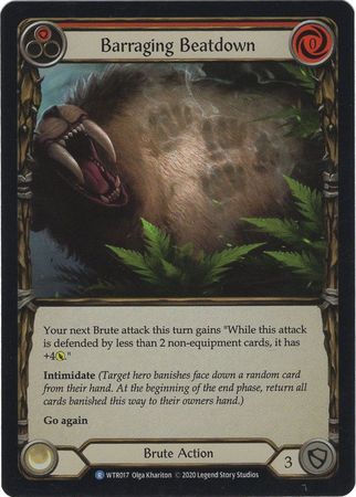 Barraging Beatdown Red WTR017 Rare Rainbow Foil Unlimited Welcome To Rathe Unlimited Foil Singles Barraging Beatdown Red WTR017 Rare Rainbow Foil Unlimited Welcome To Rathe Unlimited Foil Singles