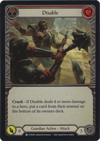 Disable Red WTR048 Rare Rainbow Foil Unlimited Welcome To Rathe Unlimited Foil Singles Disable Red WTR048 Rare Rainbow Foil Unlimited Welcome To Rathe Unlimited Foil Singles