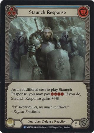 Staunch Response Blue WTR053 Rare Rainbow Foil Unlimited Staunch Response Blue WTR053 Rare Rainbow Foil Unlimited