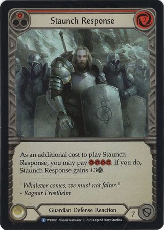 Staunch Response Red WTR051 Rare Rainbow Foil Unlimited Staunch Response Red WTR051 Rare Rainbow Foil Unlimited