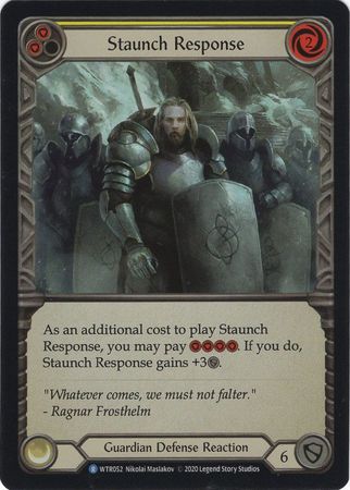 Staunch Response Yellow WTR052 Rare Rainbow Foil Unlimited Staunch Response Yellow WTR052 Rare Rainbow Foil Unlimited