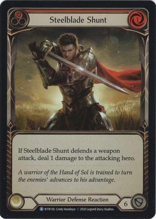 Steelblade Shunt Red WTR126 Rare Rainbow Foil Unlimited Welcome To Rathe Unlimited Foil Singles Steelblade Shunt Red WTR126 Rare Rainbow Foil Unlimited Welcome To Rathe Unlimited Foil Singles