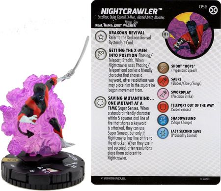 Nightcrawler 056 Super Rare House of X Marvel Heroclix Nightcrawler 056 Super Rare House of X Marvel Heroclix