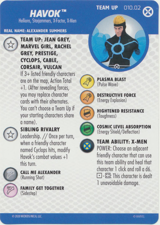 Havok 010 02 Team Up Card House of X Marvel Heroclix Marvel X Men House of X Singles Havok 010 02 Team Up Card House of X Marvel Heroclix Marvel X Men House of X Singles