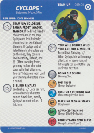 Cyclops 019 01 Team Up Card House of X Marvel Heroclix Cyclops 019 01 Team Up Card House of X Marvel Heroclix
