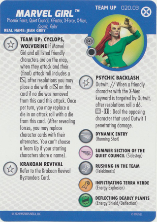 Marvel Girl 020 03 Team Up Card House of X Marvel Heroclix Marvel Girl 020 03 Team Up Card House of X Marvel Heroclix