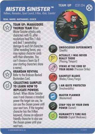 Mister Sinister 031 04 Team Up Card House of X Marvel Heroclix Marvel X Men House of X Singles Mister Sinister 031 04 Team Up Card House of X Marvel Heroclix Marvel X Men House of X Singles