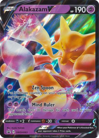  Pokemon Alakazam V - Jumbo Card - SWSH083 - Holo Foil : Toys &  Games