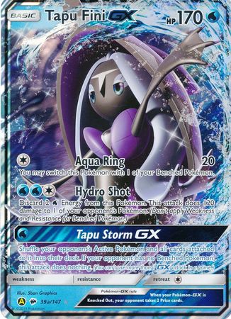 Tapu Fini GX 39a 147 Alternate Art Oversized Ultra Rare Tapu Fini GX 39a 147 Alternate Art Oversized Ultra Rare