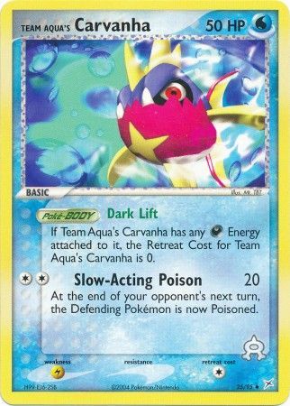 Team Aqua s Carvanha 25 95 Uncommon Ex Team Magma vs Team Aqua Singles Team Aqua s Carvanha 25 95 Uncommon Ex Team Magma vs Team Aqua Singles