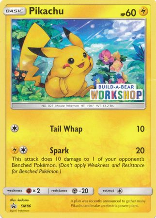Pikachu SM86 Promo Build A Bear Workshop Pikachu SM86 Promo Build A Bear Workshop