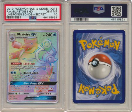 Blastoise GX 218 214 PSA 10 GEM MT Hyper Rare Unbroken Bonds 5861 Sun Moon Unbroken Bonds Singles Blastoise GX 218 214 PSA 10 GEM MT Hyper Rare Unbroken Bonds 5861 Sun Moon Unbroken Bonds Singles