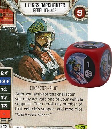 Biggs Darklighter Rebellion Ace 72 Rare Includes Premium Dice Star Wars Destiny Across the Galaxy Singles Biggs Darklighter Rebellion Ace 72 Rare Includes Premium Dice Star Wars Destiny Across the Galaxy Singles