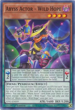 Abyss Actor Wild Hope LDS2 EN059 Common 1st Edition Abyss Actor Wild Hope LDS2 EN059 Common 1st Edition