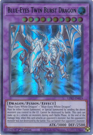 NM Yu-Gi-Oh Ultra Rare Blue-Eyes Twin Burst Dragon 1st Edition LDS2-EN019 