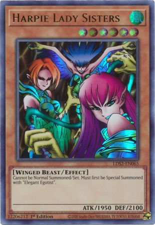 Harpie Lady Sisters LDS2 EN065 Ultra Rare 1st Edition Harpie Lady Sisters LDS2 EN065 Ultra Rare 1st Edition