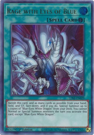 Rage with Eyes of Blue LDS2 EN029 Ultra Rare 1st Edition Rage with Eyes of Blue LDS2 EN029 Ultra Rare 1st Edition