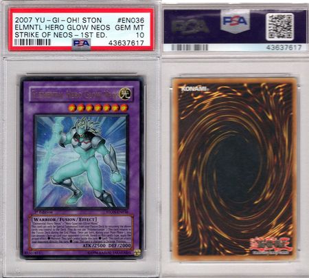 Elemental Hero Glow Neos STON EN036 PSA 10 GEM MT Ultra Rare 1st Ed STON 7617 Strike of Neos STON 1st Edition Singles Elemental Hero Glow Neos STON EN036 PSA 10 GEM MT Ultra Rare 1st Ed STON 7617 Strike of Neos STON 1st Edition Singles