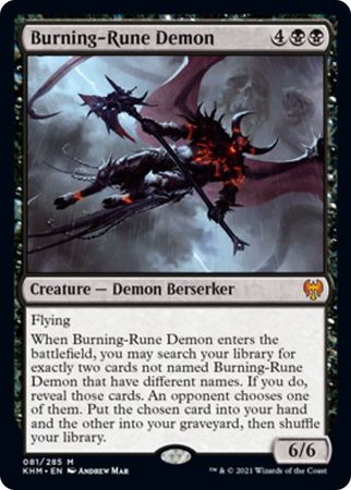 Burning Rune Demon 081 285 Kaldheim Singles Burning Rune Demon 081 285 Kaldheim Singles
