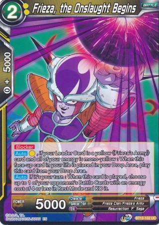 Frieza the Onslaught Begins BT12 102 Uncommon Frieza the Onslaught Begins BT12 102 Uncommon
