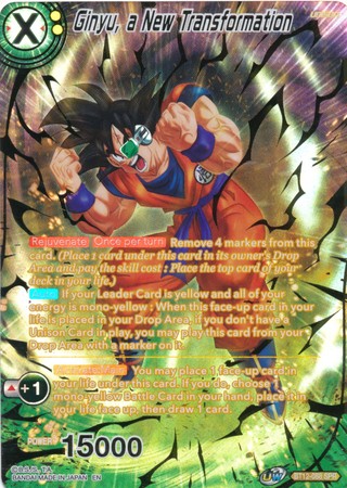 Ginyu a New Transformation BT12 088 SPR Special Rare SPR Ginyu a New Transformation BT12 088 SPR Special Rare SPR