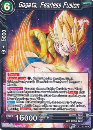 Gogeta Fearless Fusion BT12 137 Rare UW Series 3 Vicious Rejuvenation Singles Gogeta Fearless Fusion BT12 137 Rare UW Series 3 Vicious Rejuvenation Singles