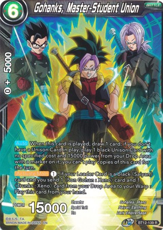 Gohanks Master Student Union BT12 139 Rare Foil Gohanks Master Student Union BT12 139 Rare Foil