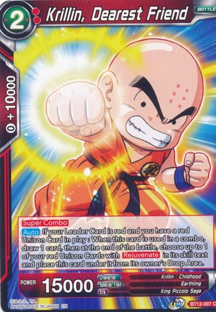 Krillin Dearest Friend BT12 007 Common UW Series 3 Vicious Rejuvenation Singles Krillin Dearest Friend BT12 007 Common UW Series 3 Vicious Rejuvenation Singles
