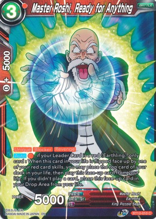 Master Roshi Ready for Anything BT12 010 Common Foil Master Roshi Ready for Anything BT12 010 Common Foil