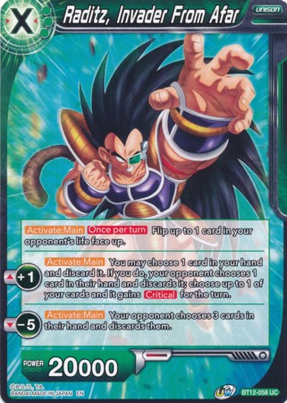 Raditz Invader From Afar BT12 058 Uncommon UW Series 3 Vicious Rejuvenation Singles Raditz Invader From Afar BT12 058 Uncommon UW Series 3 Vicious Rejuvenation Singles