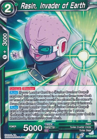 Rasin Invader of Earth BT12 074 Common Rasin Invader of Earth BT12 074 Common