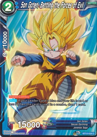 Son Goten Battling the Forces of Evil BT12 034 Common Foil Son Goten Battling the Forces of Evil BT12 034 Common Foil