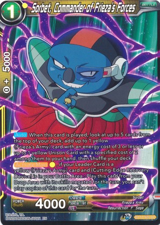 Sorbet Commander of Frieza s Forces BT12 104 Uncommon Foil Sorbet Commander of Frieza s Forces BT12 104 Uncommon Foil