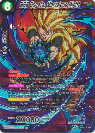 SS3 Gogeta Marvelous Might BT12 136 SPR Special Rare SPR SS3 Gogeta Marvelous Might BT12 136 SPR Special Rare SPR