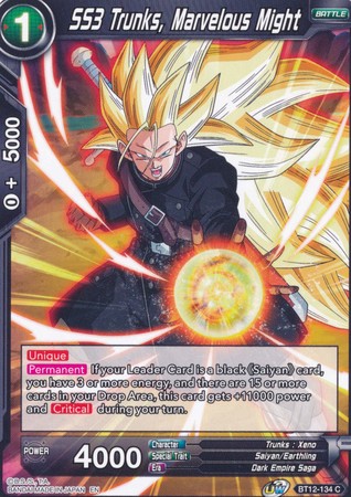 SS3 Trunks Marvelous Might BT12 134 Common SS3 Trunks Marvelous Might BT12 134 Common