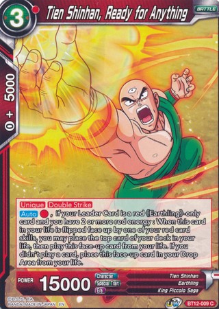 Tien Shinhan Ready for Anything BT12 009 Common UW Series 3 Vicious Rejuvenation Singles Tien Shinhan Ready for Anything BT12 009 Common UW Series 3 Vicious Rejuvenation Singles