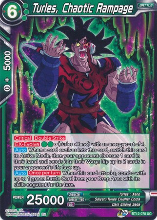 Turles Chaotic Rampage BT12 078 Uncommon Turles Chaotic Rampage BT12 078 Uncommon